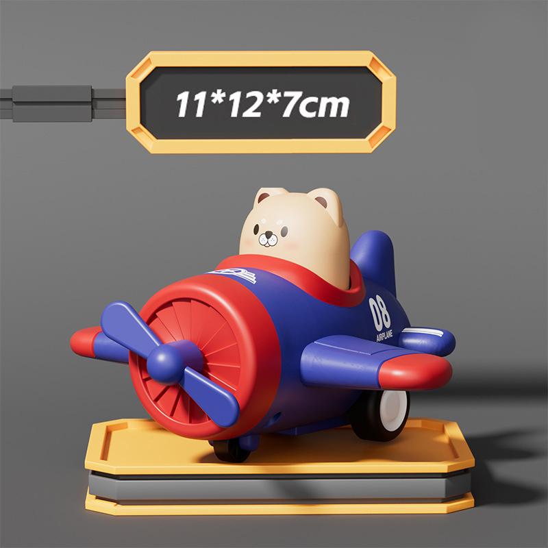 Cute Animal Push and Go Airplane Toys BPA Free Smooth Edge for 1-4 Years Old Toddlers Kids Boys Girls Christmas Gifts