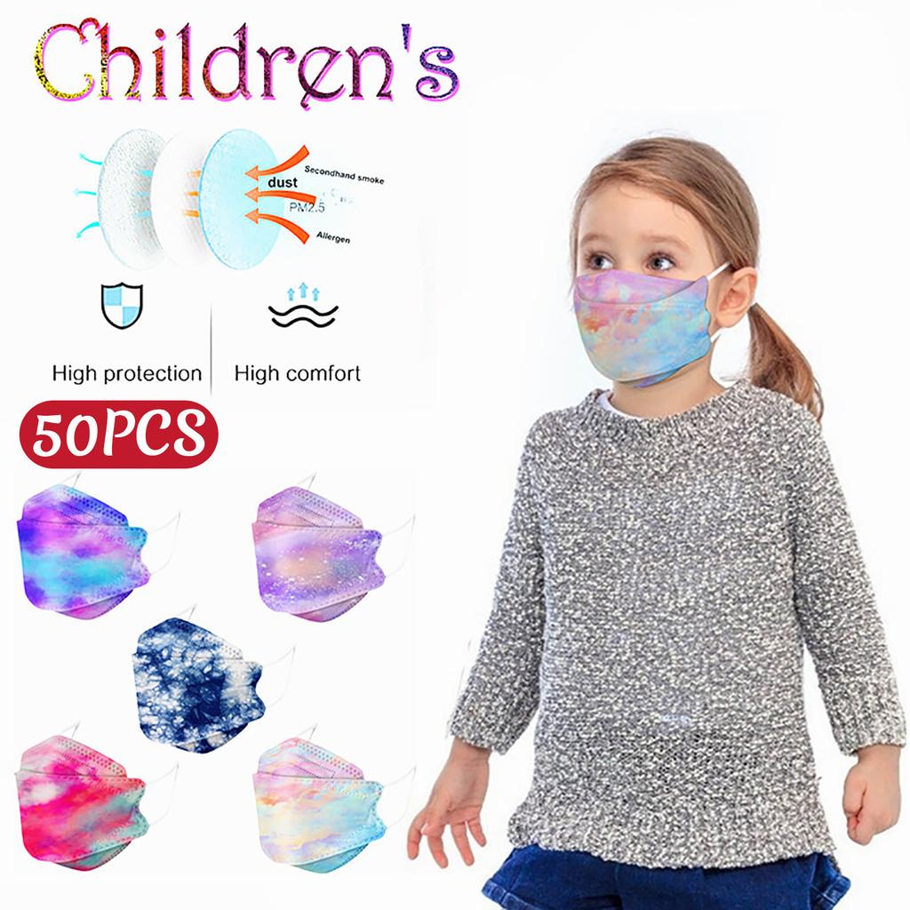 Children's Tie-dye Printing Face Mask Daily Protective Breathable Face Mask