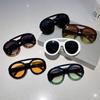 Oversized Round Goggle Men Fashion Double Bridge Gradient Candy Color Women Shades Eyewear Trendy New UV400 Sun Glasses