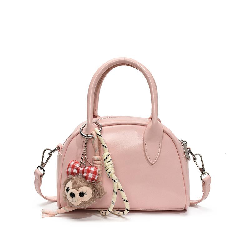 Korean Spring and Summer Popular High-end Portable Boston Bag Fashionable Versatile Foreign Style Sweet Wind Simple Messenger Bag Women