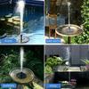 Solar Powered Water Fountain Pump Waterproof Free Standing Bird Bath Fountain with 6 Nozzles for Garden Pond Pool Outdoor