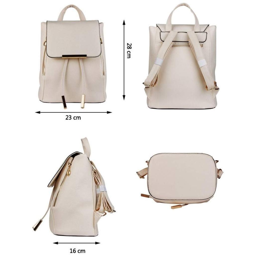 Lunar Berry Stilvoller und süßer kleiner Rucksack mit Kordelzug für 4402 PU-Leder Große synthetische Schultertasche 4402 Rucksack, Damen, (Weiß), Tasche, Fassungsvermögen,