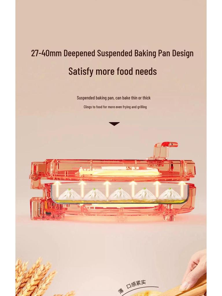 Home Electric Griddle: Double-Sided Heating Pancake & Crepe Maker with Deepened Frying Pan