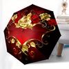 Golden Rose Heart Ornament: Elegant Floral Decorfor Walls or TablesUmbrella, Portable 3-Fold Compact Umbrella for Men & Women Gift