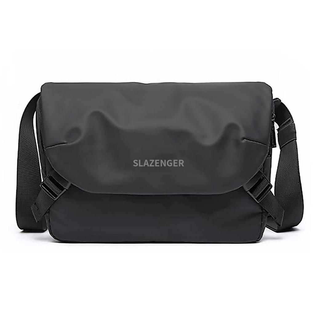 New Slazenger PVC Soft Leather Crossbody Bags Men's Black SLA1798