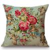 Vintage Floral Pattern Little Angels Classic Sofa Decorative Throw Pillow Cover Red Rose Butterfly Tropical Leaves Cushion Case