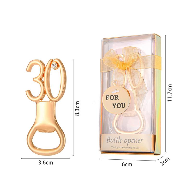 30/40/50/60/70/80 Number Shape Bottle Opener For Birthday Party Wedding Anniversary Souvenir Gift Kitchen Gadget1