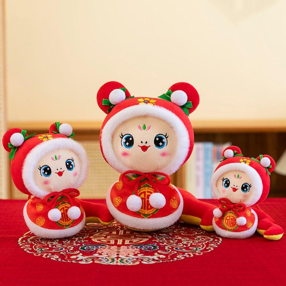 Blessing Snake Year Plush Toy Chinese Style Lucky Snake Doll Keychain  Birthday Gifts