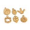3PCS Cute Tulip Flower/Bow/Four Leaf Clover Charms for Jewelry Making Stainless Steel Star Pendant DIY Bracelet Necklace Earring