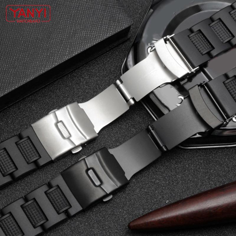 Casio GW-A1100FC GW-A1000 GW-4000 GA-1000 saat kayışı saatler bilezik erkek spor kol bandı için plastik bant