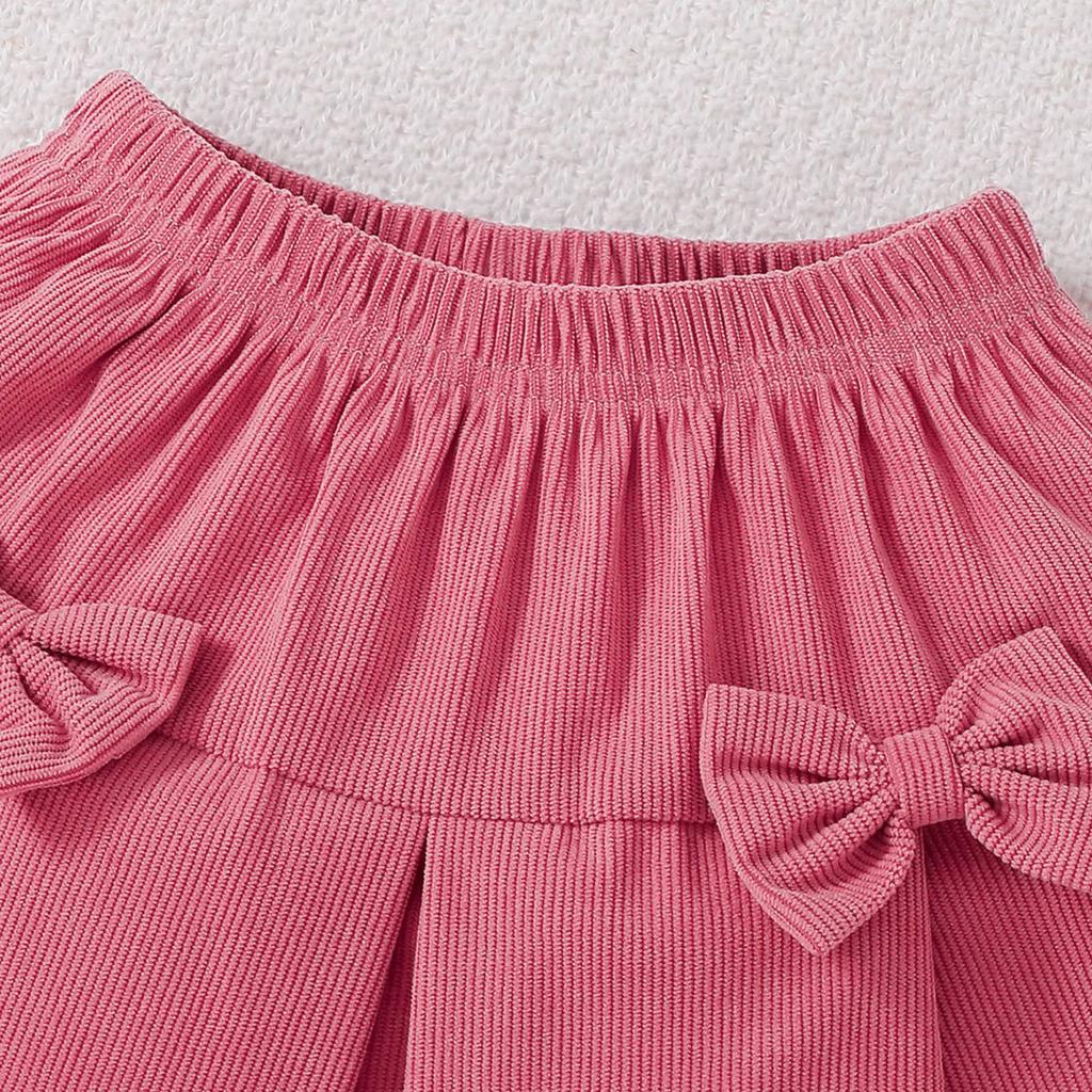 Alphabet Print Baby Romper Set - Bow Pants Two-Piece Outfit