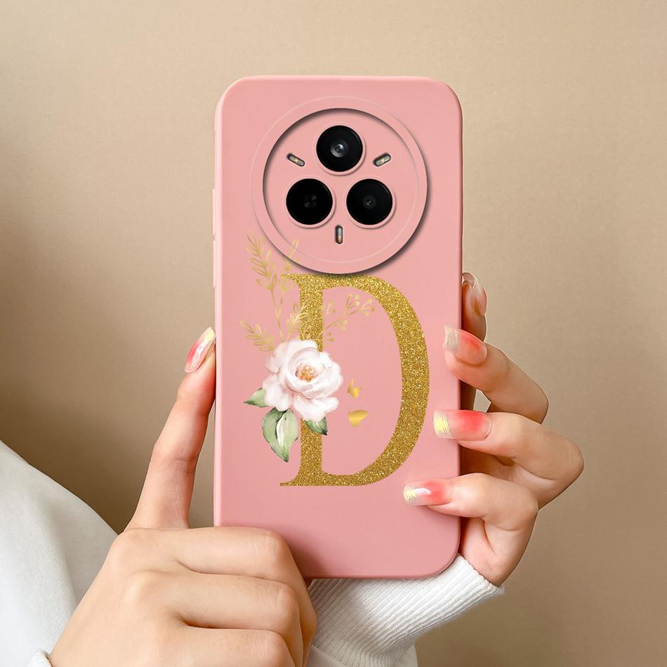 For Realme 14 Pro Plus Case Simple Letters Cover Soft Premium Liquid Silicone Funda Anti Drop Full Protection Phone Back Housing
