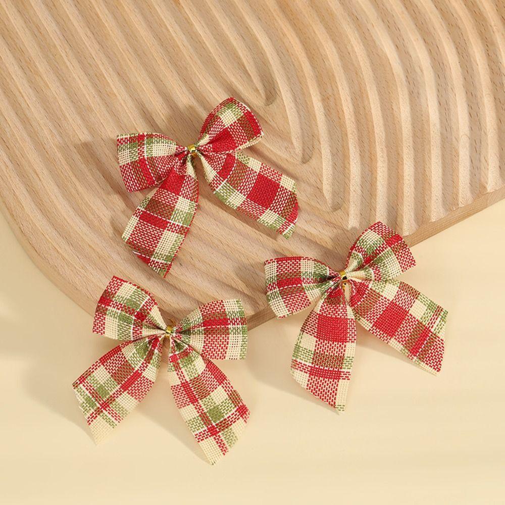 25pcs Christmas Tree Decorations Christmas Gold Dust Bows Hanging Bowknot New Year Christmas Tree Printed Bow Ornaments