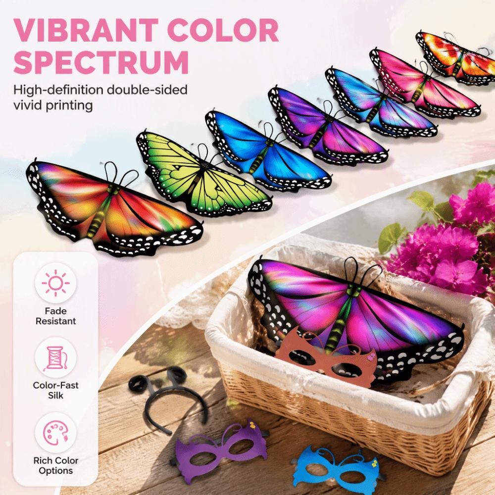 Fancy Dress Butterfly Wings Cape Colorful Kids Costume Fairy Butterfly Costume  Gift