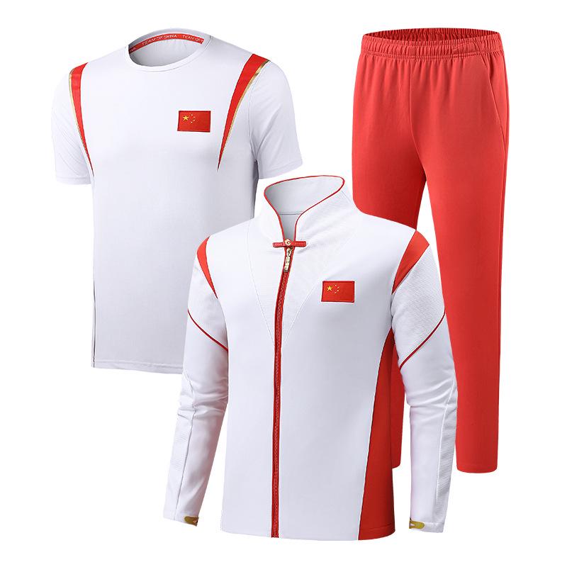 

2023 Chinese Team Competition Suit Set: Short & Long Sleeve Warm-up Printed Suit XL