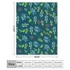 Green and Blue Watercolor Flowers & Leaves Pattern Throw Blanket All Season Soft Lightweight Blanket for Home