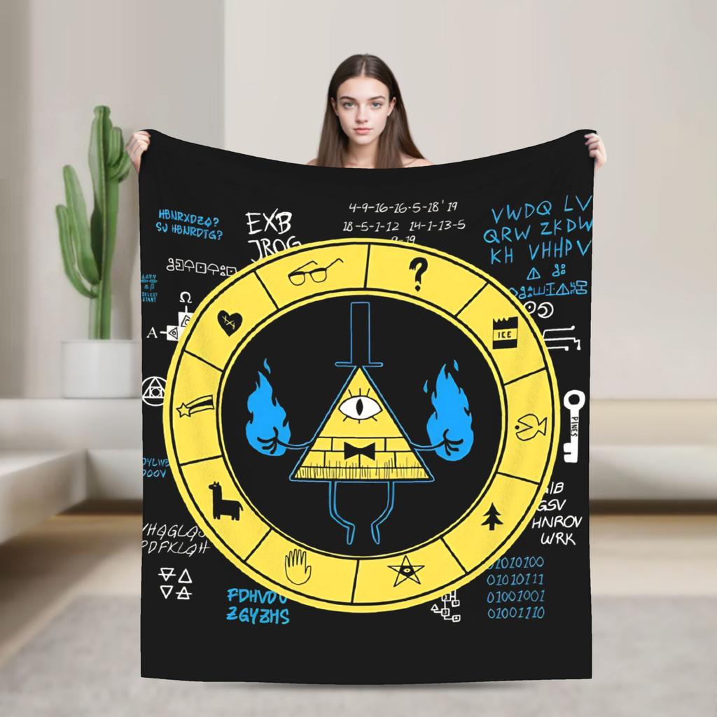Gravitys Falls Bill Cipher Blanket Flannel  Super Warm Throw Blankets for Bedding Couch Bedroom Quilt