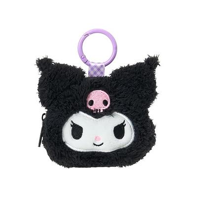 SANRIO Face-Shaped Mini Pouch with Carabiner, Kuromi, Ages 3 and Up, 015865