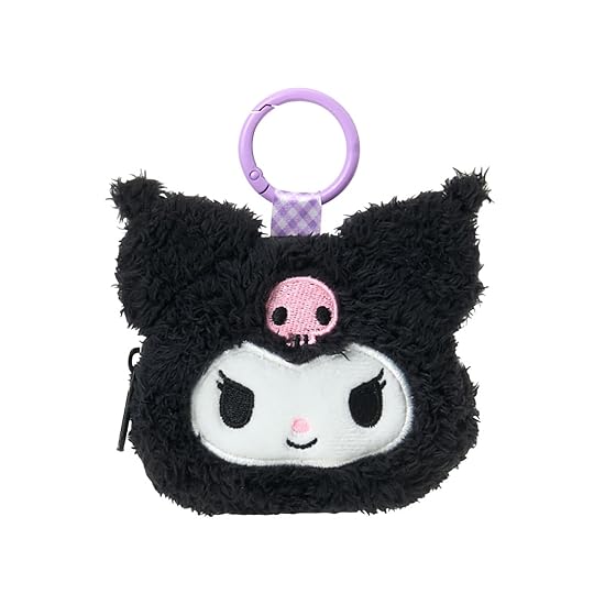 SANRIO Face-Shaped Mini Pouch with Carabiner, Kuromi, Ages 3 and up, 015865 B0H3BCRLRQ