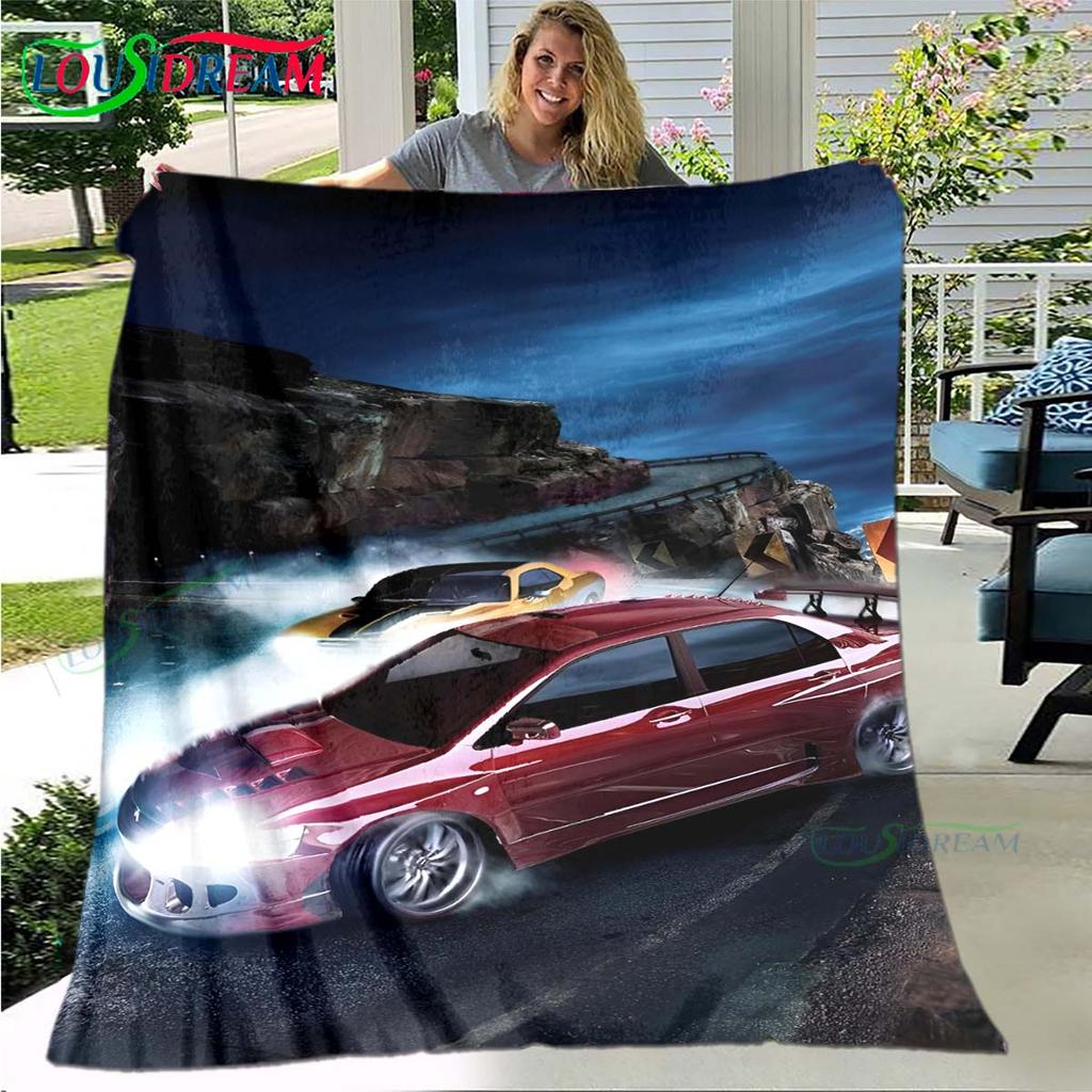 Cartoon N-Need for Speed Print Blanket,Flannel Throw Blanket for Bed Sofa Picnic Office Hiking Leisure Nap N-NFS Birthday Gift