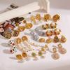 Yingtai Retro Geometric 18k Gold-Plated Stainless Steel Conch-Shaped Earrings