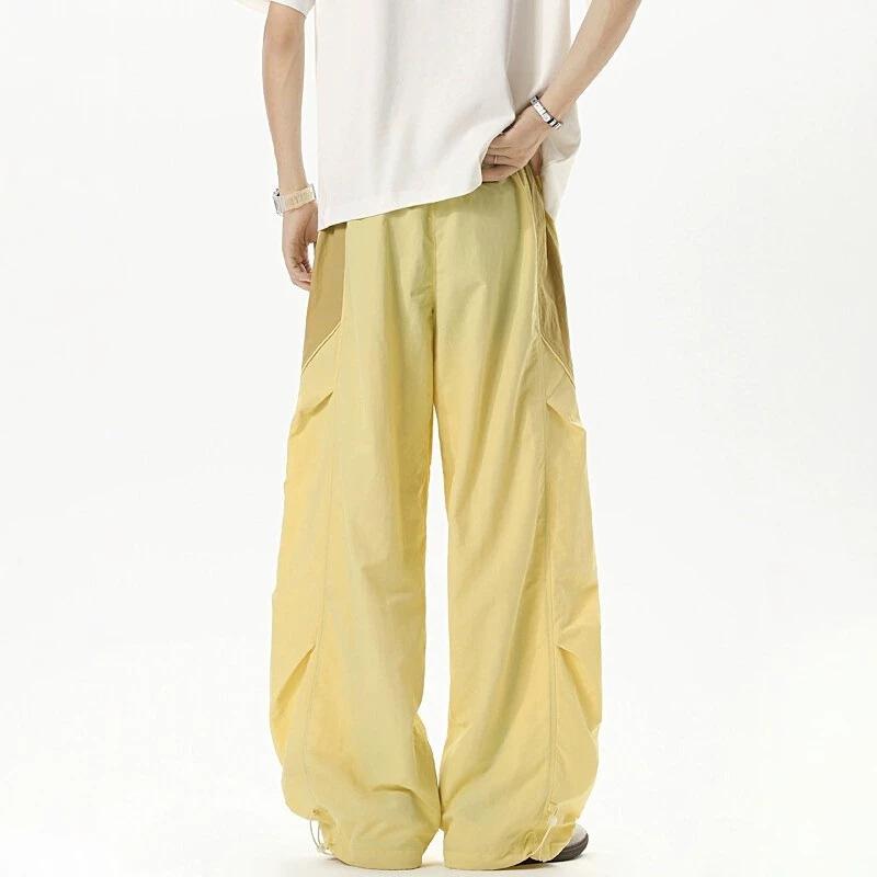 Summer dopamine Yamamoto pants thin American pleated paratrooper pants ice silk quick-drying outdoor sports long pants men