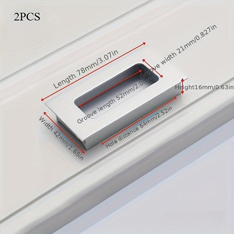 2pcs Recessed Door Handles, 4.37 in Rectangle Sliding Closet Door Handles, Aluminum Alloy Drawer Pulls for Cabinet, Door, Win