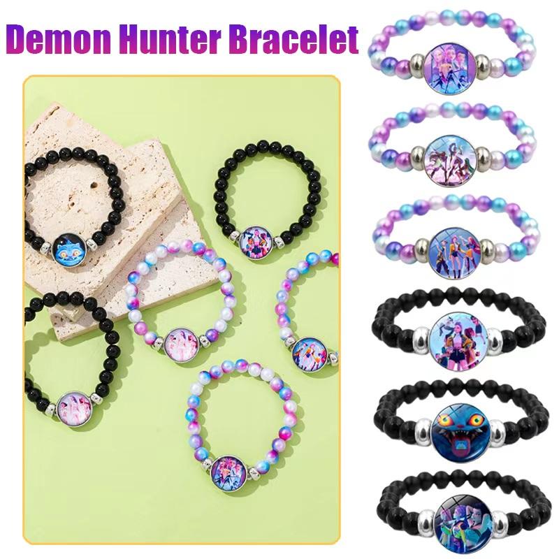 Anime Demon Slayer Adjustable Beaded Bracelet for Girls Cute Cartoon Jewelry Gift for Christmas Birthday
