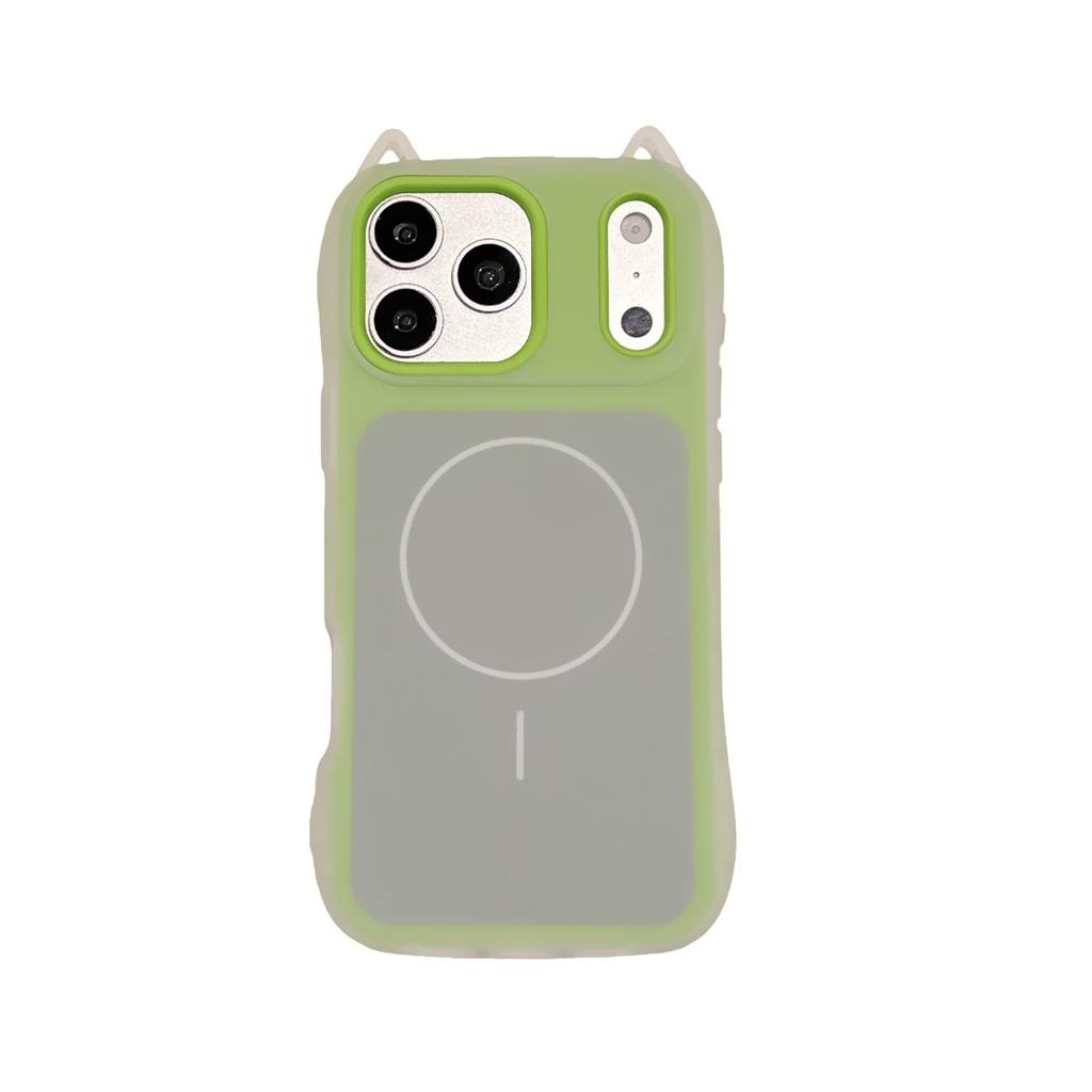 Applicable To iPhone17promax Mobile Phone Case 2-in-1 Jelly Magnetic Cat Ears Apple 16 Anti-drop Protective Case