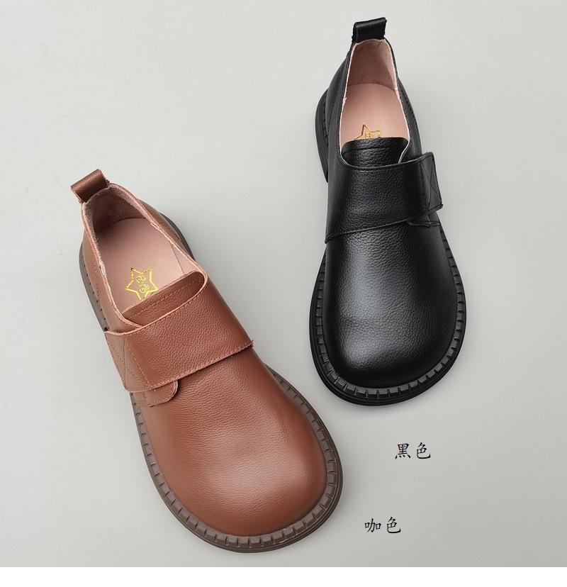 Leather pure leather men's big head wide version fat feet leather shoes foreign trade work leisure original first layer cowhide single shoes spri