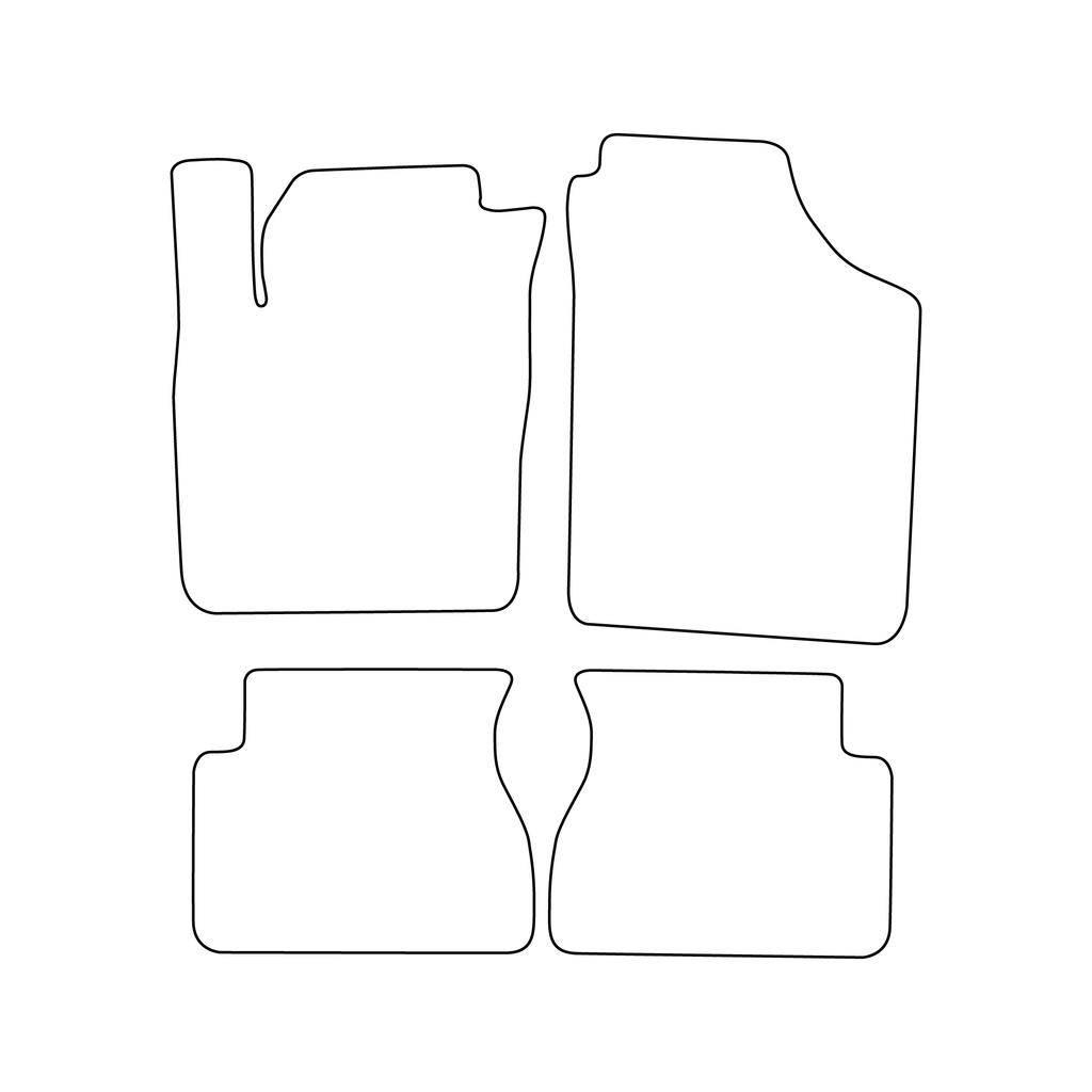 [Blm]Ki002 Black - Set Of Velour Floor Mats To Fit Kia Picanto I 2004-2011 - Black Trim