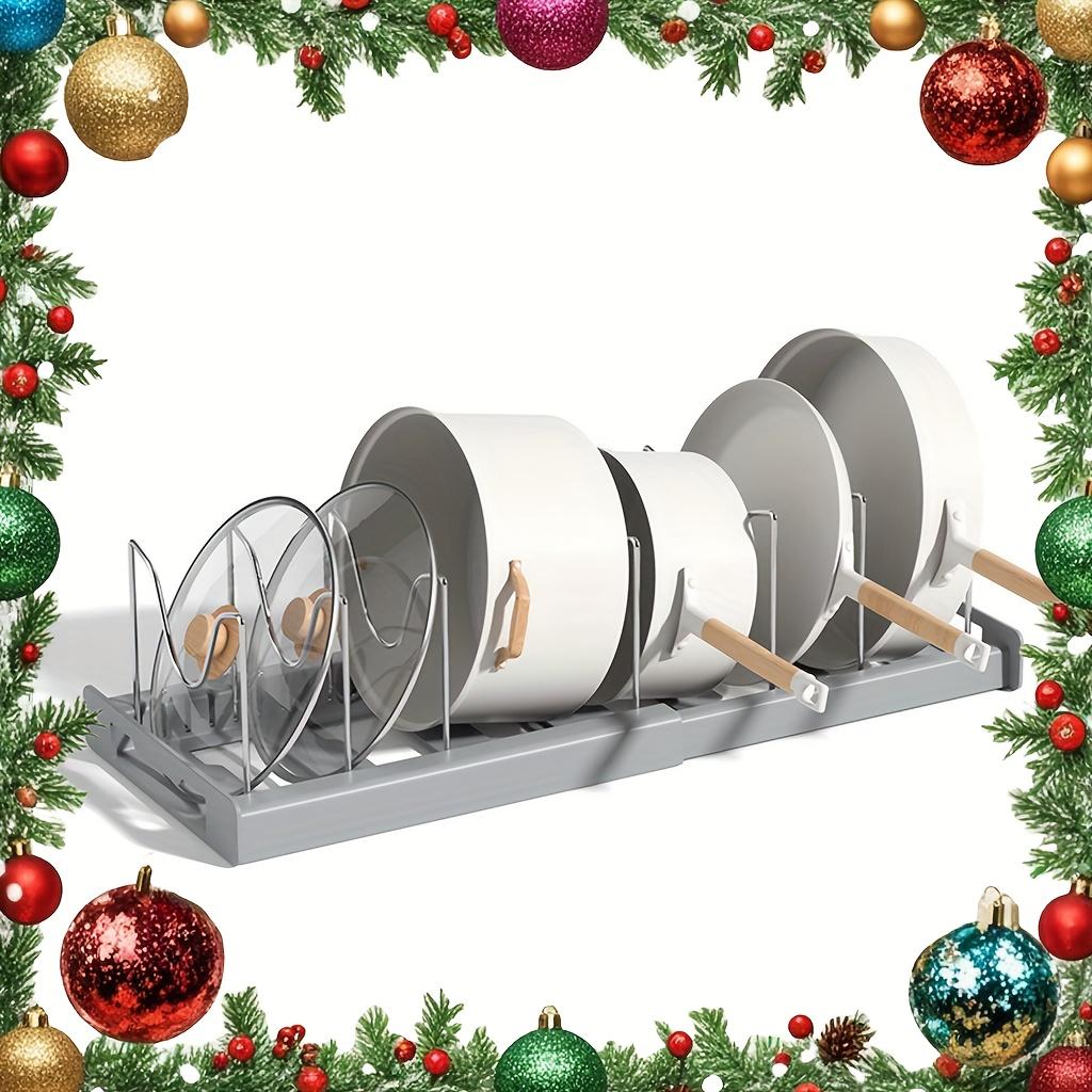 1 szt. Regulowany organizer do szafki kuchennej - Oszczędzający miejsce wysuwany stojak półkowy do przechowywania garnków, patelni i pokrywek pod zlewem/blatem