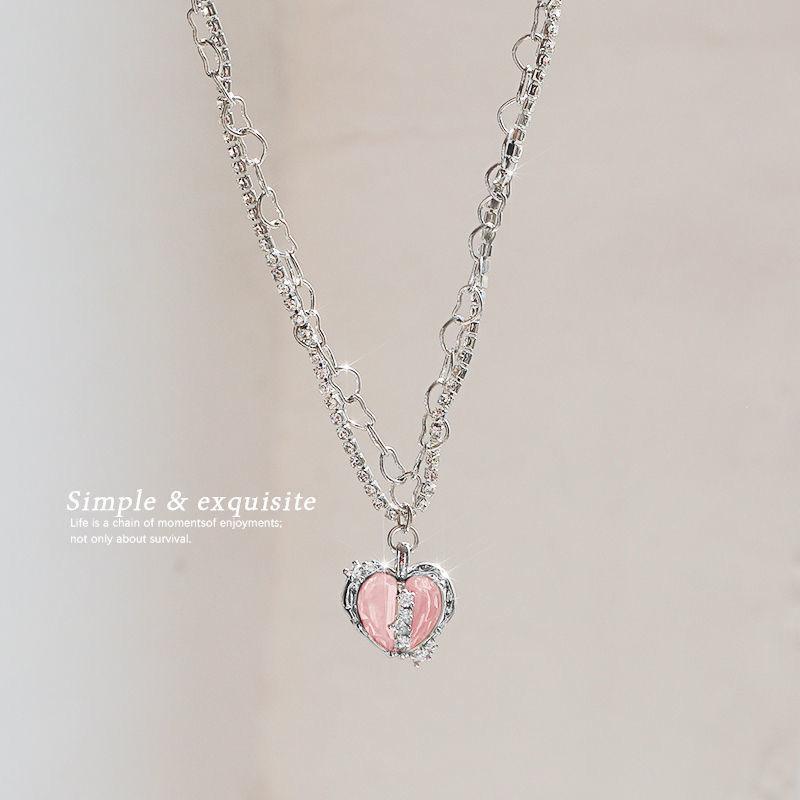 Korean Pearl Chain Choker Necklace for Women Girls 2023 Trend Jewelry Heart Tassel Pendant Necklace Bridal Engagement Gift