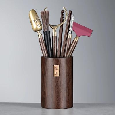 Accessori per set da tè Daquan domestico retrò ebano barattolo portaoggetti pratico sottotazza ornamento da scrivania rame nuovo stile cinese 1 pz