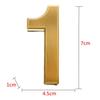 Golden Plastic House Number, Home Address Decor, Outdoor Door Number, Modern Address Number, Road Sign