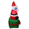 Świąteczna Duża Dekoracja Zewnętrzna 180cm Święty Mikołaj Siedzący Na Pudełku z Prezentem Balon z Podświetlanym LED Dekoracja Ogrodu na Boże Narodzenie
