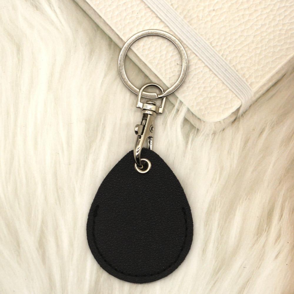 Rostfreier Leder-Schlüsselanhänger Einfarbig Ausweishalter Universeller Schlüsselanhänger Hängezubehör