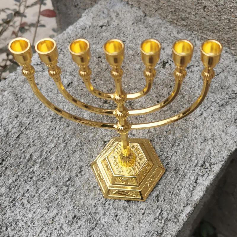 Church Taper Holder Golden Lampstand Je Temple Lamp Home Decoration Metal Judaism Candlestick Candle Holders Candle Holder