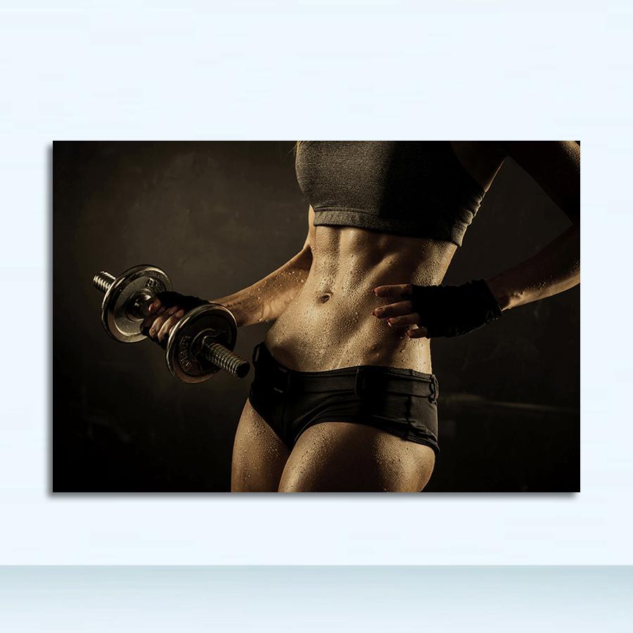 Umelecká maľba Retro plagát Nástenná výzdoba domova Rôzne kreslené formy Fitness Bodybuilding Muscle