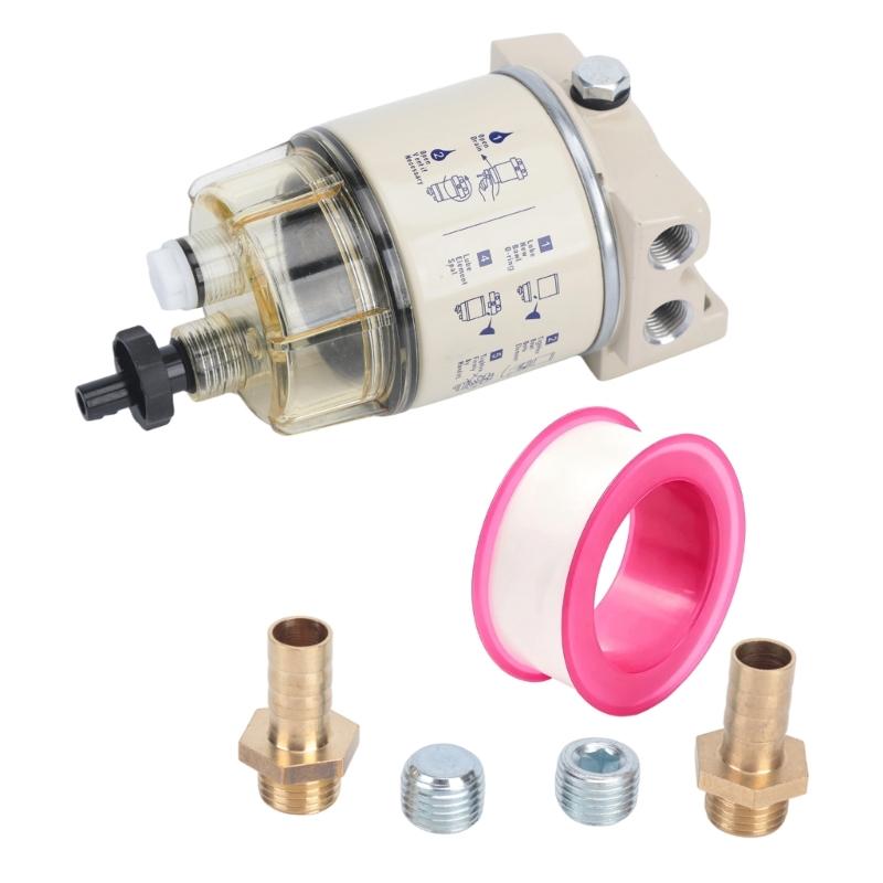 Fuel Water Separator Assembly R12T for Fuel System Maintenance, Metal Housing Replacement Filter for Routine Repair