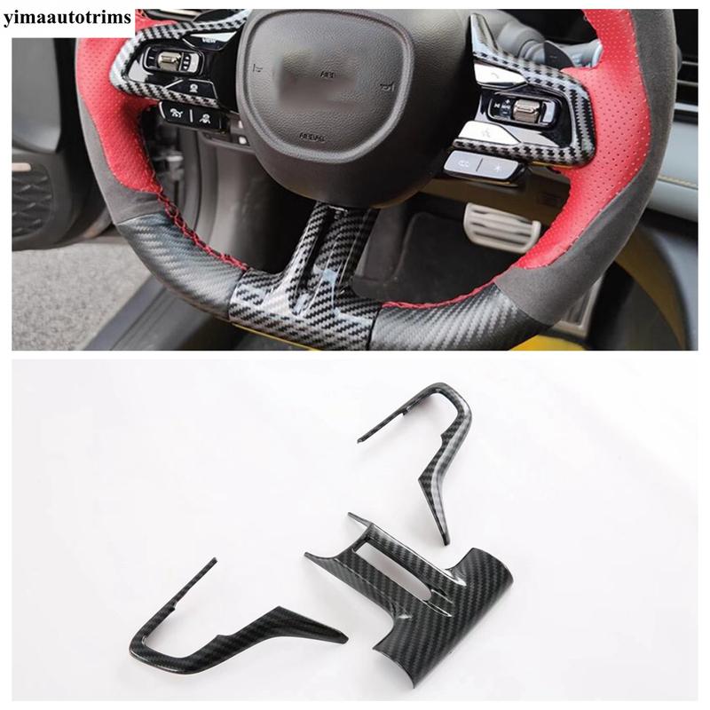 Steering Wheel Frame Panel Decoration Cover Trim For GAC Trumpchi Empow - 2025 Car Red / Carbon Fiber Accessories Interior