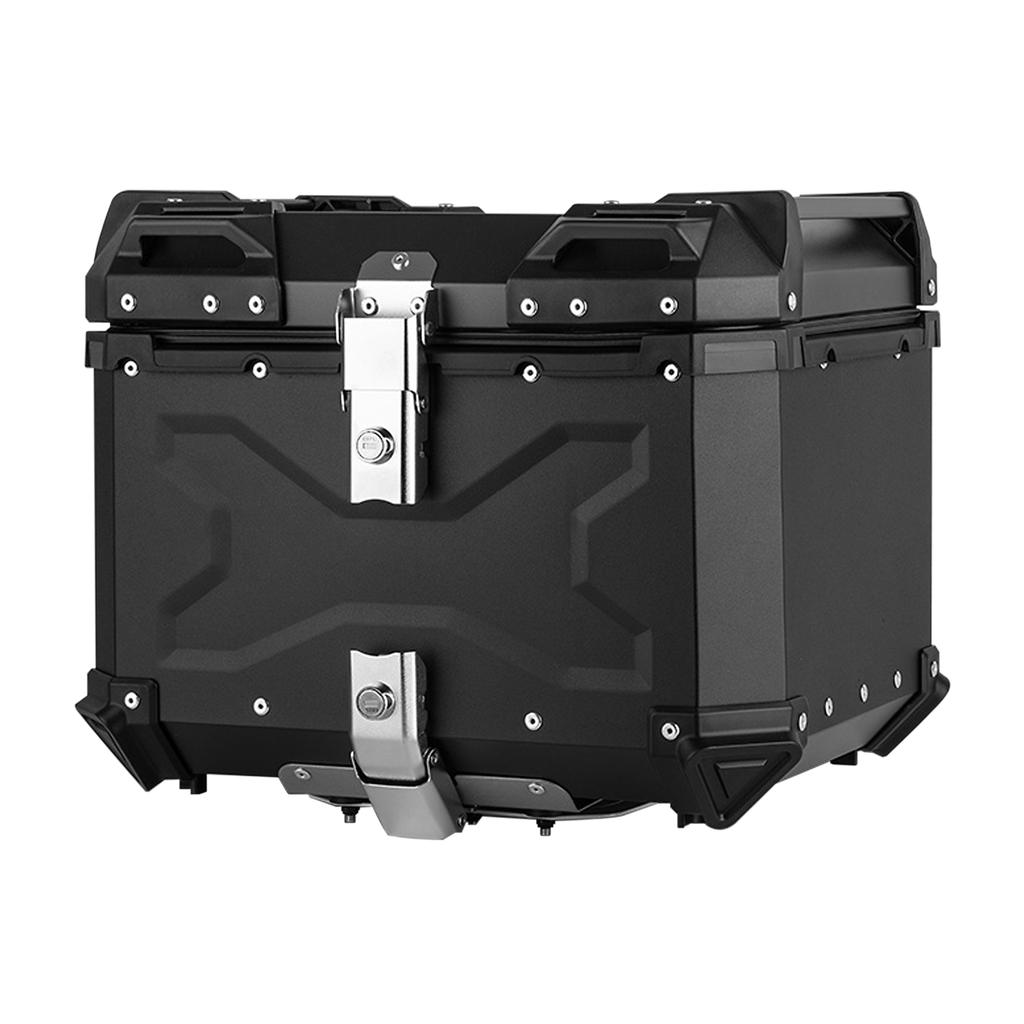 Motorcycle Tail Box, 65L Aluminum Alloy Motorcycle Luggage Trunk, Large Rear Storage Cargo Case for Touring and
