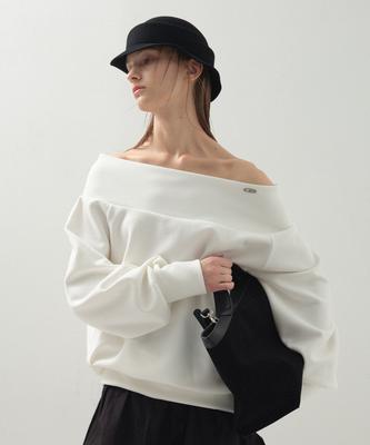 LOVENTINA Asymmetrical Off-Top_White