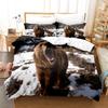 3D Printing Bear Duvet Cover Set With Pillowcases Realistic Wildlife Animal Bedding Set For Bedroom
