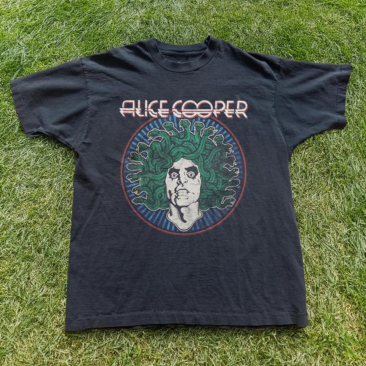 Alice Cooper Medusa Retro Black Unisex Black T-shirt Size S-5XL XXXXL