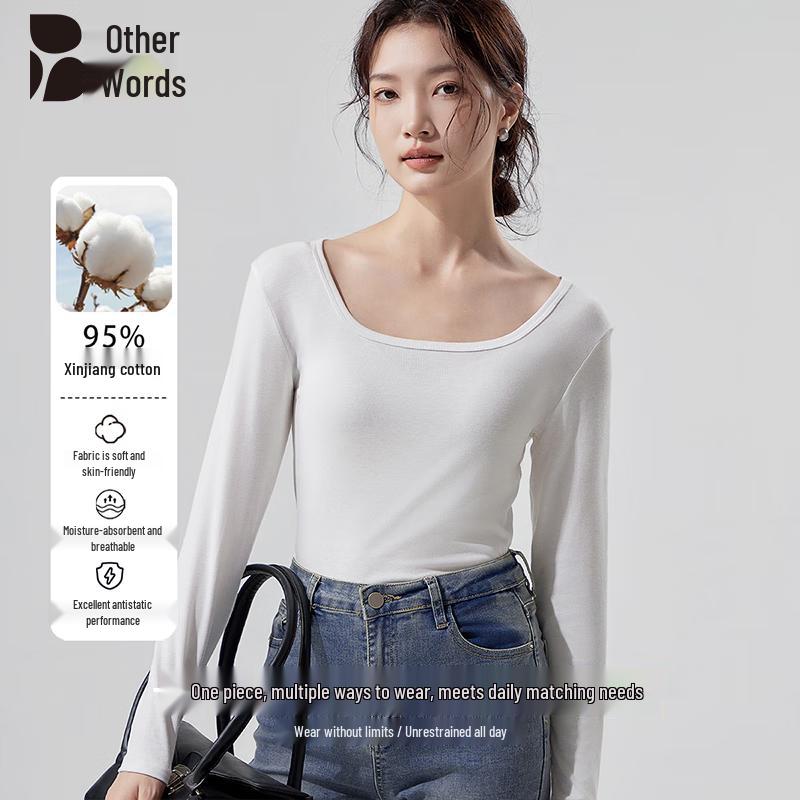 Women s U-Neck Long-Sleeve Slim-Fit T-Shirt XL