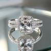 Cute Female White Zircon Stone Engagement Ring Vintage Wedding Jewelry for Women