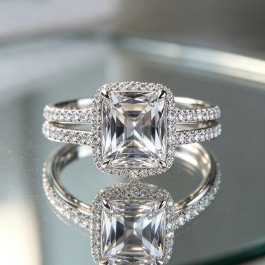 Cute Female White Zircon Stone Engagement Ring Vintage Wedding Jewelry for Women