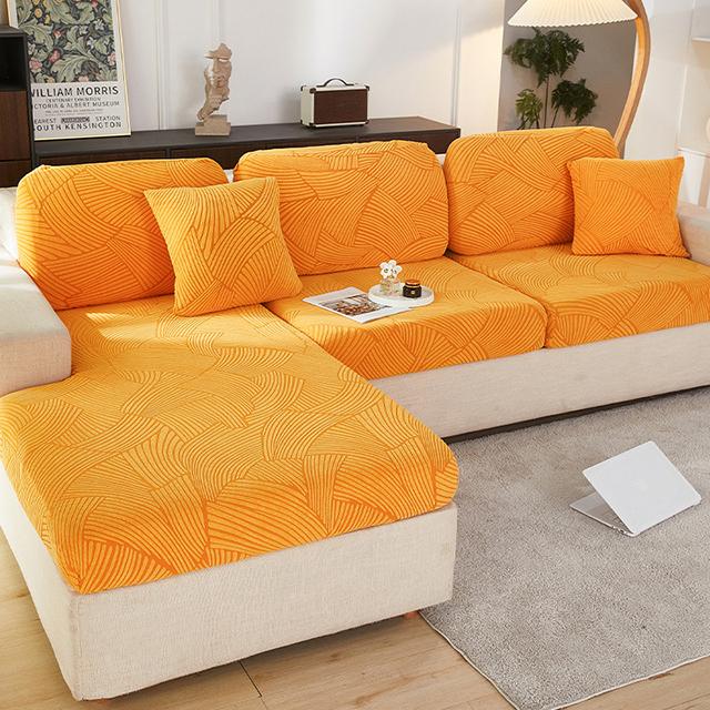 

Жаккардовый толстый чехол для подушки сиденья дивана, съемный эластичный секционный чехол для дивана, чехлы для мебели, защита от пыли, подходит для домашних животных 1 оранжевый