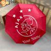 1 PC Automatic Folding Umbrella - AFC Ajax Custom Name Pattern, Portable & Foldable Design with 8 Ribs, Christmas Birthday Gifts